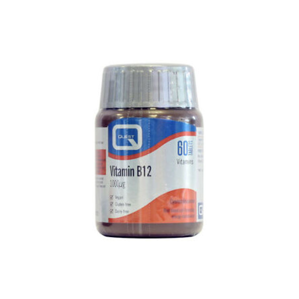 Quest Vitamin B12 1000mcg 60tabs (Συμπλήρωμα Διατροφής Βιταμίνης B12 για την Καλή Υγεία του Νευρικού & Ανοσοποιητικού Συστήματος)