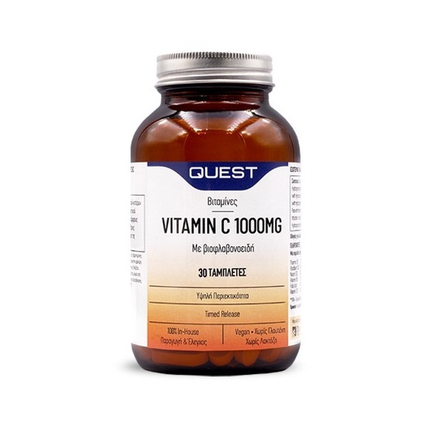 Quest Vitamin C 1000mg Timed Release 30tabs (Συμπλήρωμα διατροφής βραδείας αποδέσμευσης με βιταμίνη C)