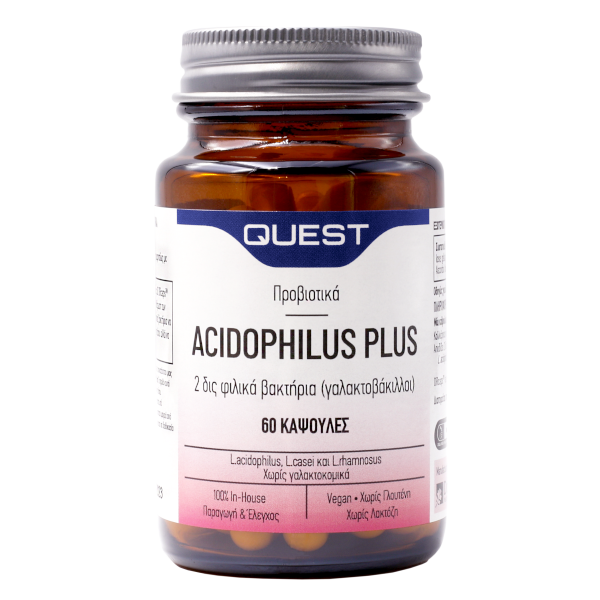 Quest Acidophilus Plus 60 veg caps (Προβιοτικά για τη Ρύθμιση της Λειτουργίας του Εντέρου)