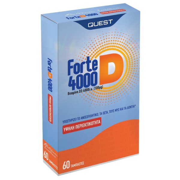 Quest Forte D3 4000i.u. 100μg 60tabs (Συμπλήρωμα Διατροφής Με Βιταμίνη D3)