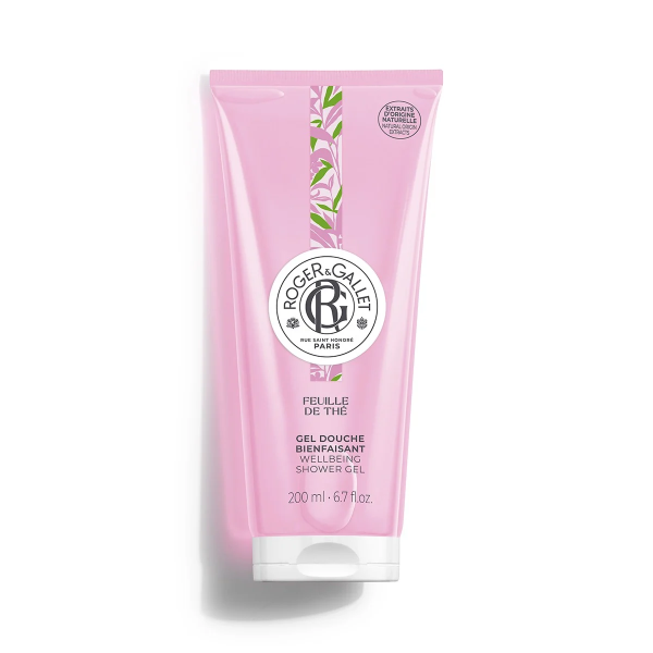 Roger & Gallet Feuille de Thé Wellbeing Shower Gel 200ml (Ενυδατικό, Αναζωογονητικό Αφρόλουτρο Gel με Άρωμα Μαύρου Τσαγιού)