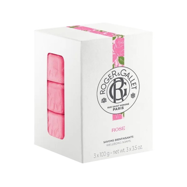 Roger & Gallet Rose Savon/Wellbeing Soap 3x100g (Αναζωογονητικό Σαπούνι)