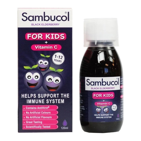 Sambucol Black Elderberry Liquid For Kids + Vitamin C (Immune Support) 120ml