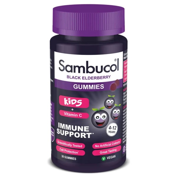 Sambucol Black Elderberry Gummies For Kids + Vitamin C (Immune Support) 30gummies