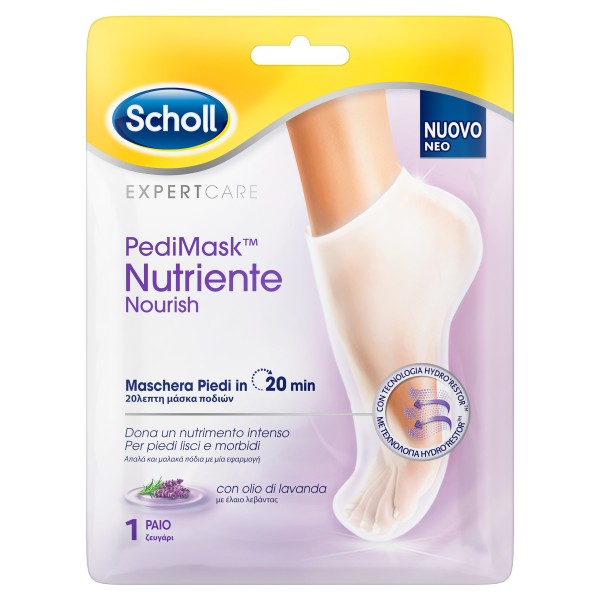 Scholl Pedimask Nutriente Nourish Lavender 1pair (Ενυδατική Μάσκα Ποδιού με έλαιο λεβάντας)