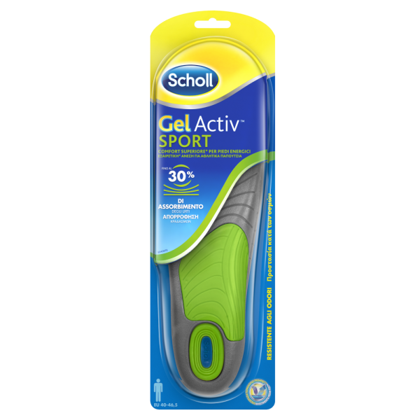 Scholl Ανδρικοί Πάτοι Gel Active Sport One Size 42-46.5) 1ζεύγος