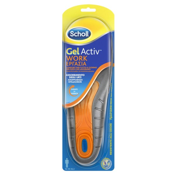 Scholl Ανδρικοί Πάτοι Gel Active Work One Size (40,5-46.5) 1ζεύγος