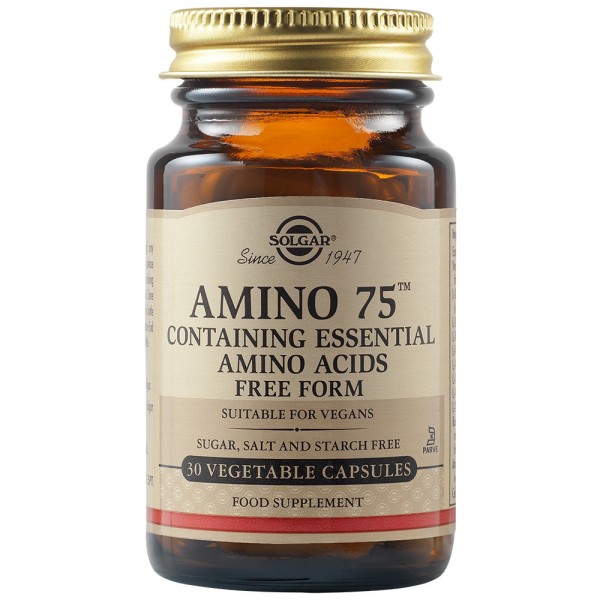 Solgar Amino 75 Essential Amino Acids 30 Vegetable Capsules.