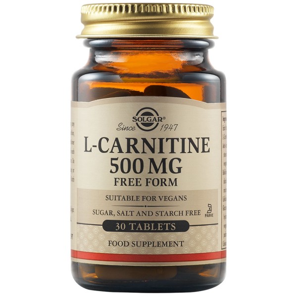 Solgar L-Carnitine 500mg 30 Tablets.