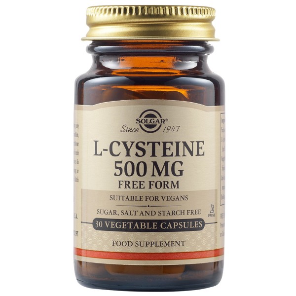 Solgar L-Cysteine 500mg 30 Vegetable Capsules.