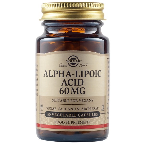 Solgar Alpha-Lipoic Acid 60mg 30 Vegetable Capsules.