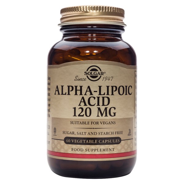 Solgar Alpha-Lipoic Acid 120mg 60 Vegetable Capsules.