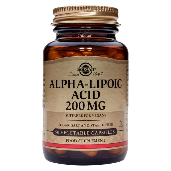 Solgar Alpha-Lipoic Acid 200mg 50 Vegetable Capsules.