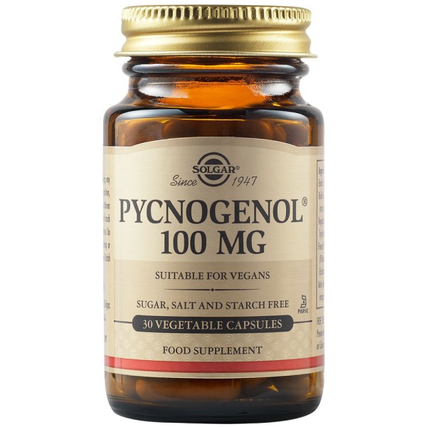 Solgar Pycnogenol 100mg 30 Vegetable Capsules.