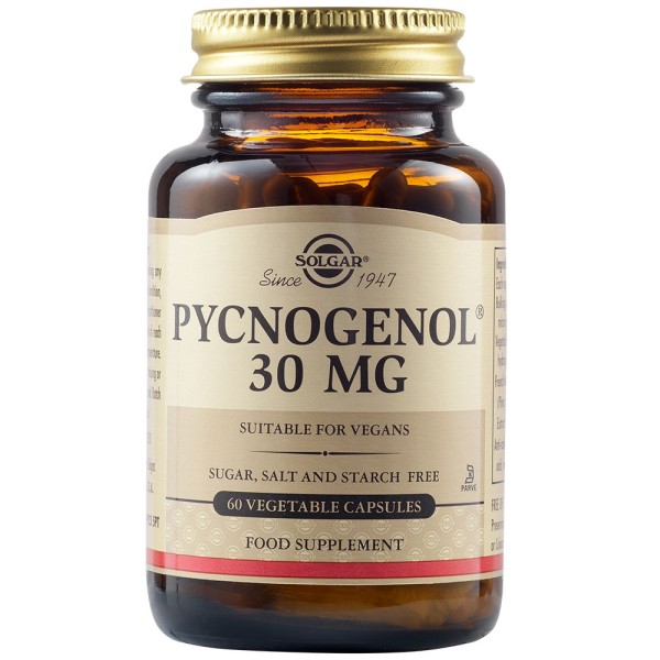 Solgar Pycnogenol 30mg 60 Vegetable Capsules.