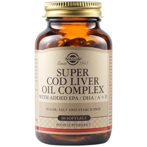 Solgar Super Cod Liver Oil Complex 60 Softgels.