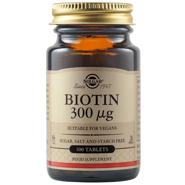 Solgar Biotin 300µg 100 Tablets.