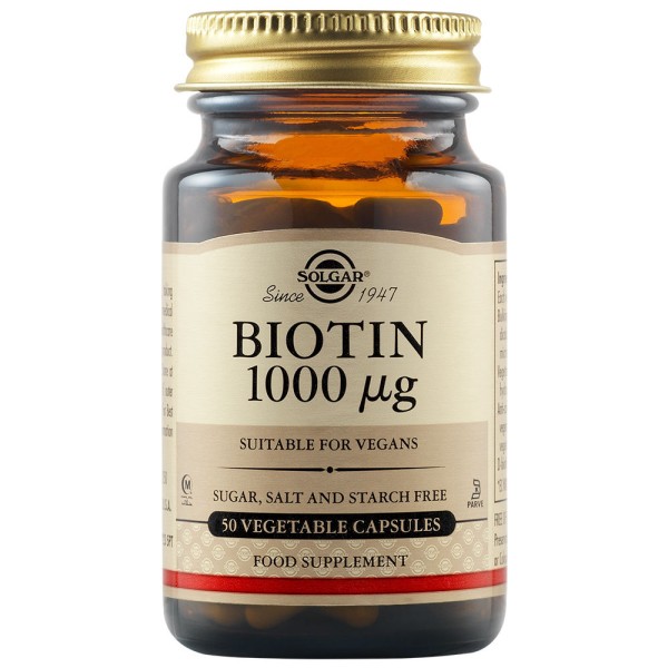 Solgar Biotin 1000µg 50 Vegetable Capsules.