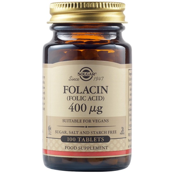 Solgar Folacin (Folic Acid) 400µg 100 Tablets.