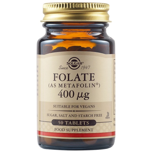 Solgar Folate (as Metafolin®) 400µg 50 Tablets.