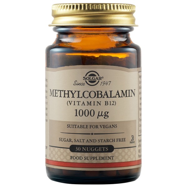 Solgar Methylcobalamin (Vitamin B12) 1000µg 30 Nuggets.