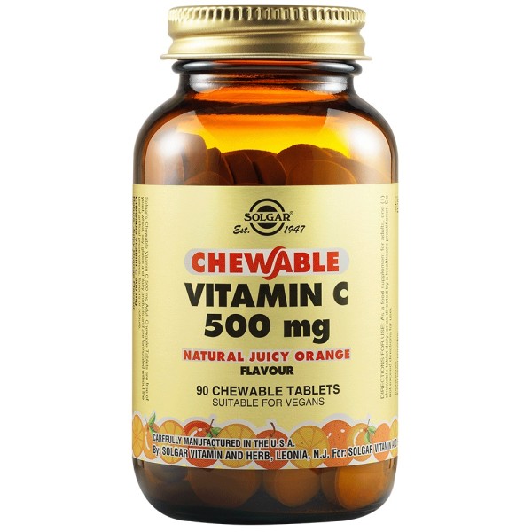 Solgar Vitamin C 500mg Orange Flavor 90 Chewable Tablets. Solgar Vitamin C 500mg Orange Flavor 90 Chewable Tablets.