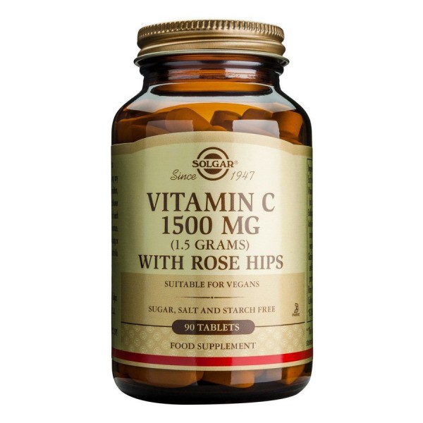 Solgar Vitamin C 1500mg with Rose Hips 100 Tablets.