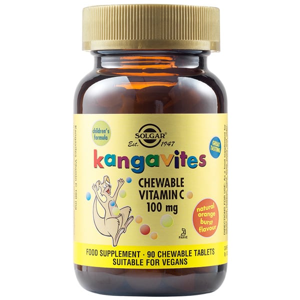 Solgar Kangavites Chewable Vitamin C 100mg Orange Flavor 90 Chewable Tablets. Solgar Kangavites Chewable Vitamin C 100mg Orange Flavor 90 Chewable Tablets.