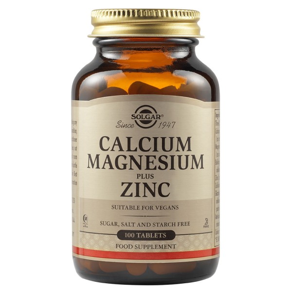 Solgar Calcium Magnesium Plus Zinc 100 Tablets.