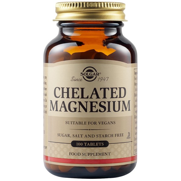 Solgar Chelated Magnesium 100mg 100 Tablets.