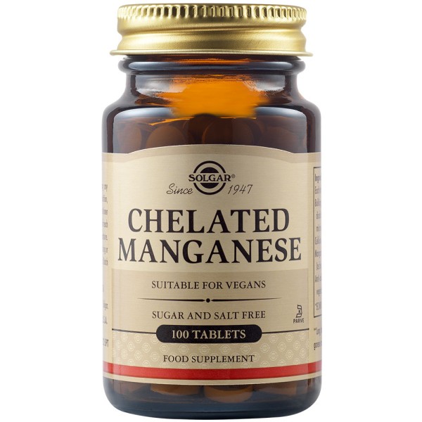 Solgar Chelated Manganese 8mg 100 Tablets.