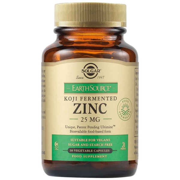 Solgar Koji Zinc 25mg 30 Vegetable Capsules.