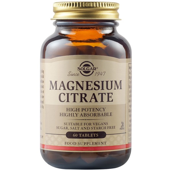 Solgar Magnesium Citrate 200mg 60 Tablets.