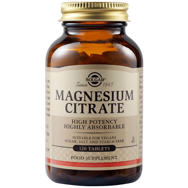 Solgar Magnesium Citrate 200mg 120 Tablets.