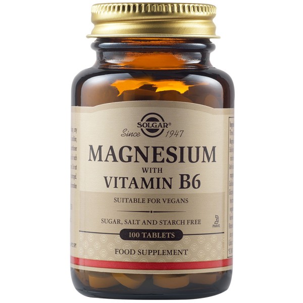 Solgar Magnesium with Vitamin B6 100 Tablets.