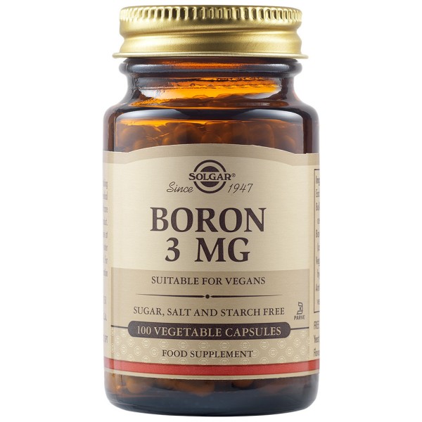 Solgar Boron 3mg 100 Vegetable Capsules.