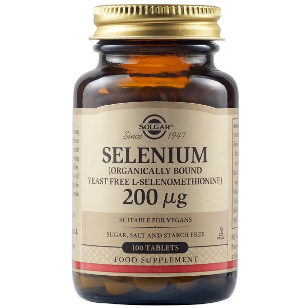 Solgar Selenium (Yeast-Free) 200µg 100 Tablets.