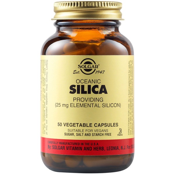 Solgar Oceanic Silica 25mg  50 Vegetable Capsules.