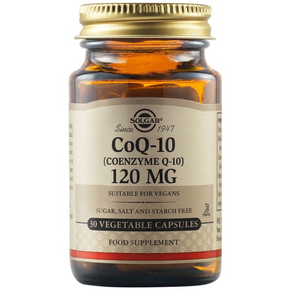 Solgar CoQ-10 (Coenzyme Q-10) 120mg 30 Vegetable Capsules.