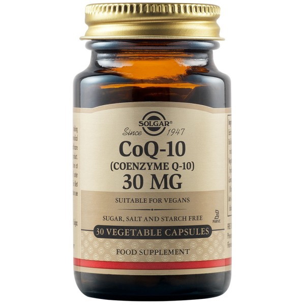 Solgar CoQ-10 (Coenzyme Q-10) 30mg 30 Vegetable Capsules.