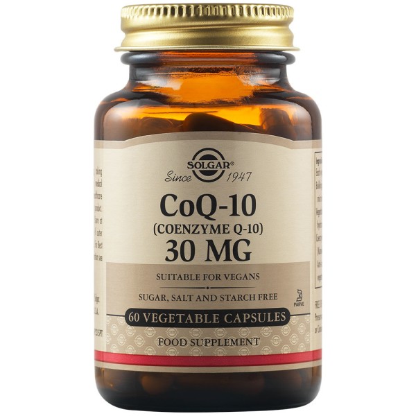 Solgar CoQ-10 (Coenzyme Q-10) 30mg 60 Vegetable Capsules.