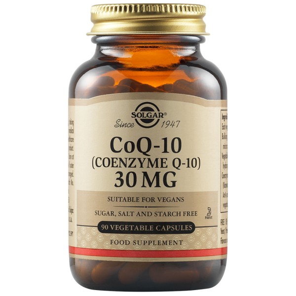 Solgar CoQ-10 (Coenzyme Q-10) 30mg 90 Vegetable Capsules.