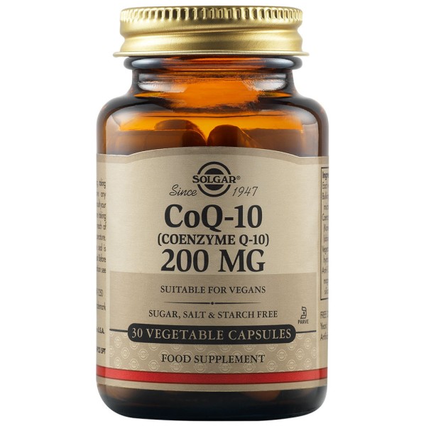 Solgar CoQ-10 (Coenzyme Q-10) 200mg 30 Vegetable Capsules.