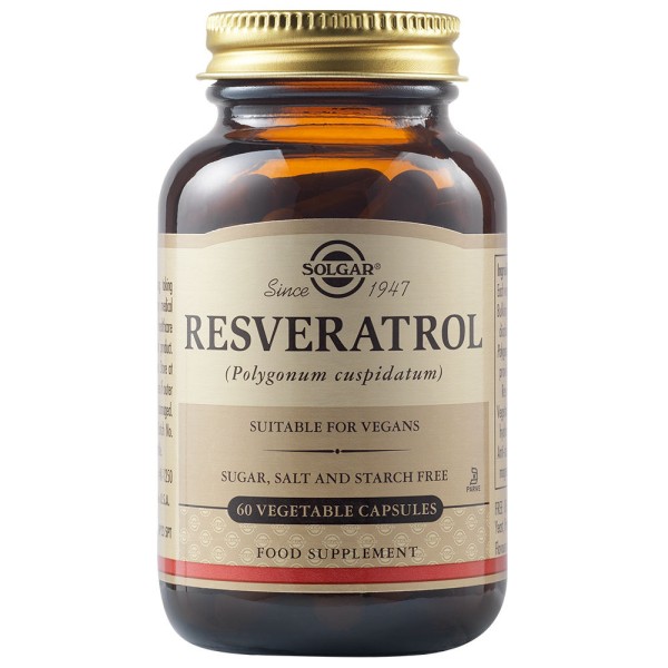 Solgar Resveratrol 100mg 60 Vegetable Capsules.