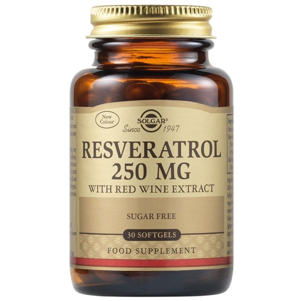 Solgar Resveratrol 250mg 30 Softgels.