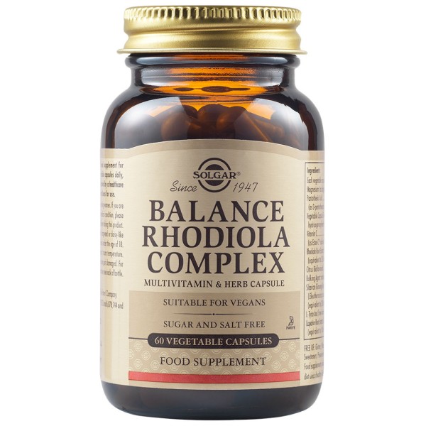 Solgar Balance Rhodiola Complex 60 Vegetable Capsules.