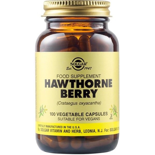 Solgar Hawthorne Berry 100 Vegetable Capsules.