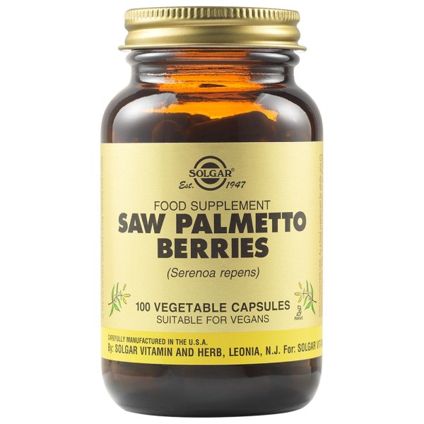 Solgar Saw Palmetto Berries 100 Vegetable Capsules.