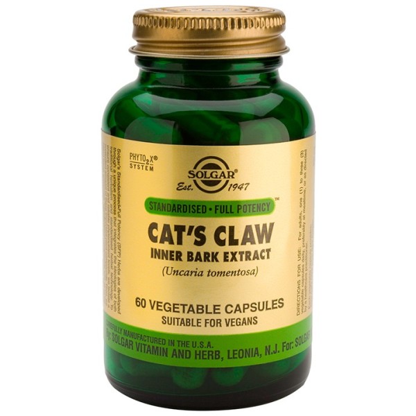 Solgar Cat's Claw Inner Bark Extract 60 Vegetable Capsules.