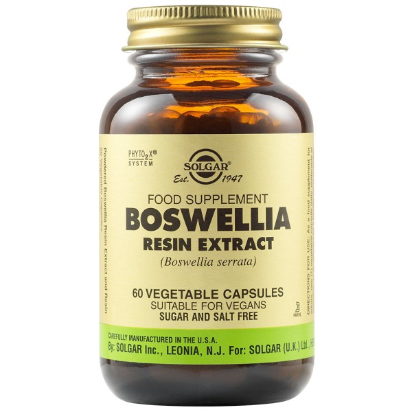 Solgar Boswellia Resin Extract 60 Vegetable Capsules.